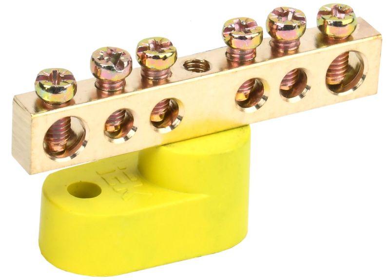 шина pe "земля" шни-6х9-6-у1-ж на одном угловом изоляторе iek ynn10-69-6c1-k05 от BTSprom.by