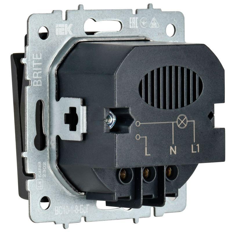  Выключатель карточный BRITE 30А ВС10-1-8-БрГ механизм графит IEK BR-V11-0-10-K53 фото в каталоге от BTSprom.by