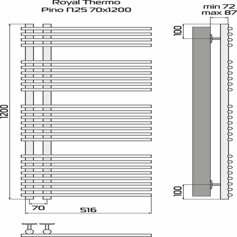  Полотенцесушитель Pino white П25 500х1200 Royal Thermo НС-1434030 фото в каталоге от BTSprom.by