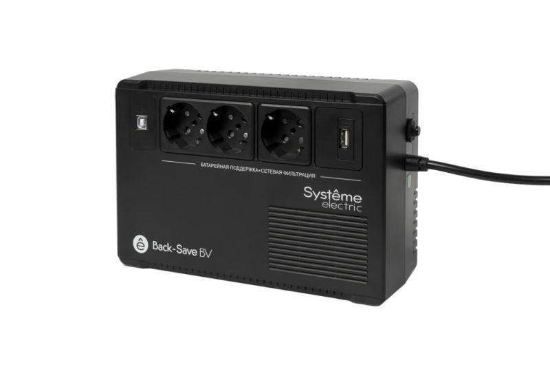 источник бесперебойного питания back-save bv se 600в.а avr 3 schuko 230в 1 usb-a se bvse600rs от BTSprom.by