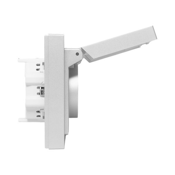  Розетка 2-м СП Эпика 16А IP44 с заземл. защ. шторки с рамкой с крышками механизм алюм. EKF UP1-SOA-211-44 фото в каталоге от BTSprom.by