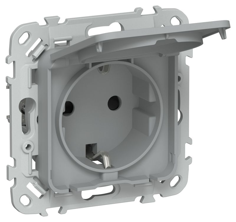 розетка сп flite рсшкр11-0-44-флс 16а ip44 с заземл. с защ. шторками и крышкой механизм сер. iek fi-r16-16-44-k03 от BTSprom.by