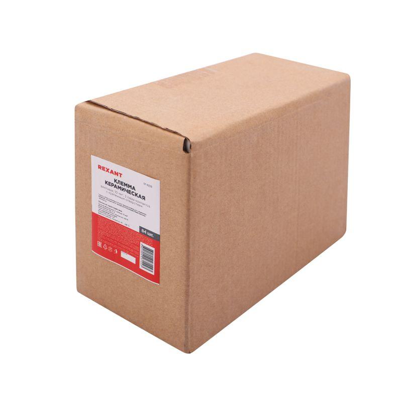  Клемма керамическая винтовая 10кв.мм 3 пары контактов с крепежным отверстием (уп.84шт) Rexant 07-6226 фото в каталоге от BTSprom.by