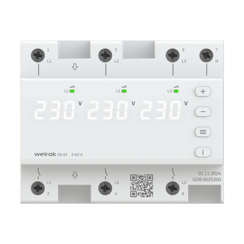 реле напряжения d6-63 welrok 4660251140380 от BTSprom.by