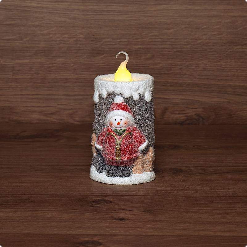 керамическая фигурка свечка со снеговиком 10,5х9х17,6 см от BTSprom.by