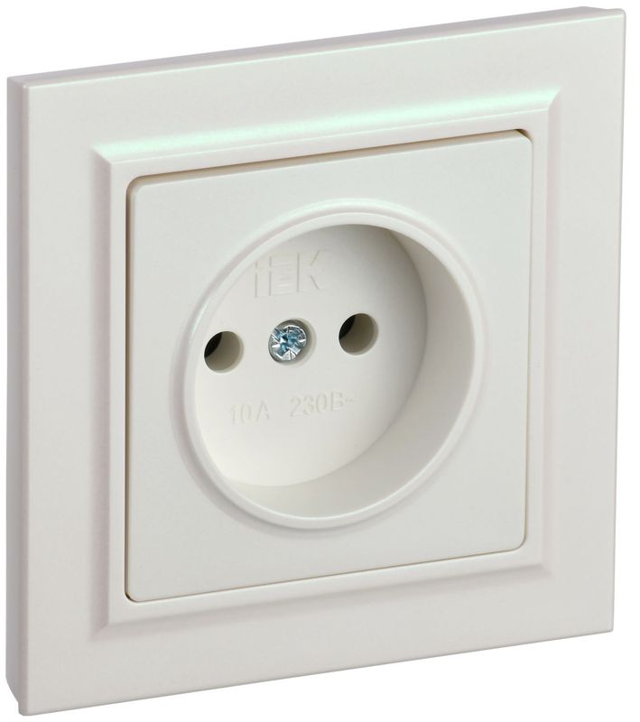 розетка сп brite рср10-1-0-брж 10а в сборе без заземл. без защ. шторок жемчуж. iek br-r10-10-k36-f от BTSprom.by