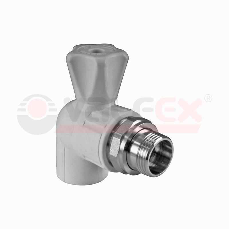 кран шаровой для радиатора угловой 20х1/2дюйм (60/10) сер. valfex 10148020г от BTSprom.by
