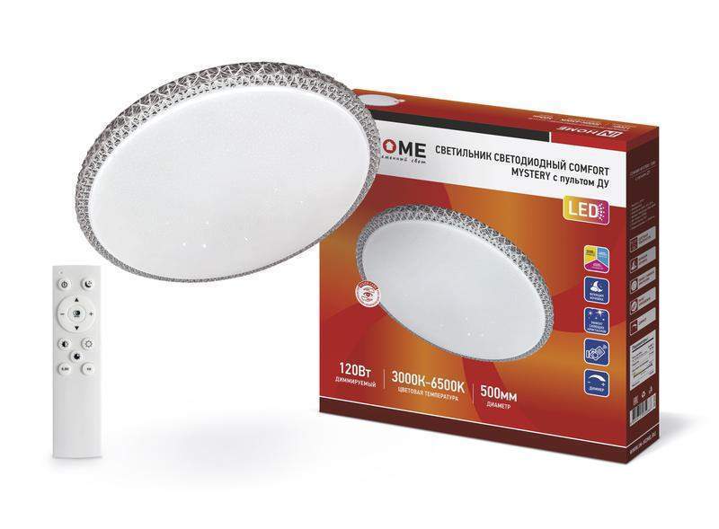 светильник светодиодный comfort mystery 120вт 230в 3000-6500к 9600лм 500х85мм с пультом ду in home 4690612035086 от BTSprom.by