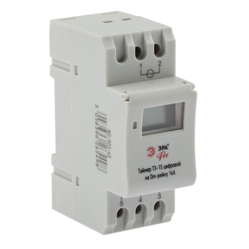 таймер pro no-903-40 тэ-15 цифровой на din-рейку 16а эра б0050656 от BTSprom.by