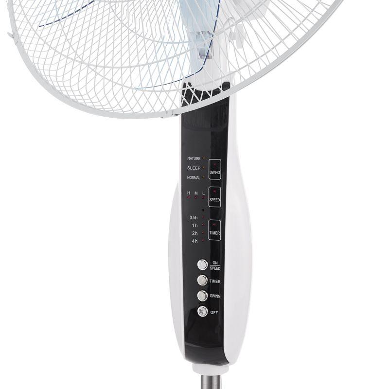  Вентилятор напольный 60Вт 5 лопастей подставка круглая д/у управление бел./син. DUX 60-0213 фото в каталоге от BTSprom.by