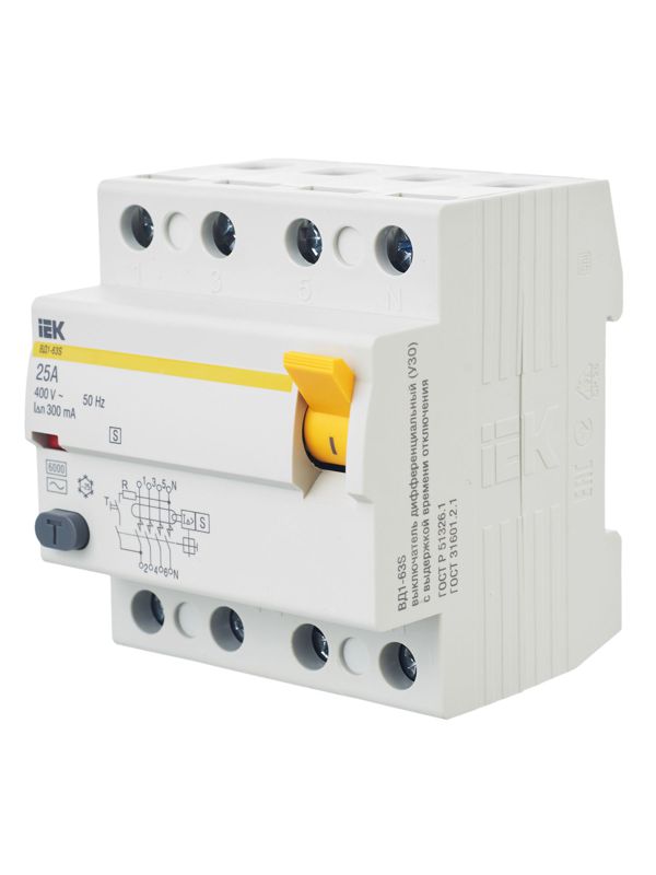  Выключатель дифференциального тока (УЗО) 4п 25А 300мА тип ACS ВД1-63S KARAT IEK MDV12-4-025-300 фото в каталоге от BTSprom.by
