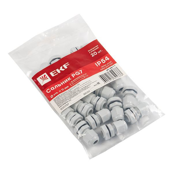  Сальник PG7 d3-6.5мм (d отверст. 13мм) IP54 PROxima EKF plc-pg-7-r фото в каталоге от BTSprom.by