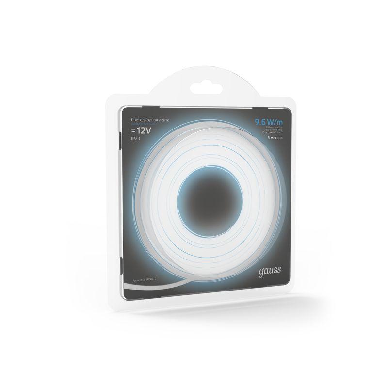  Лента светодиодная Black 2835/120-SMD 9.6Вт/м 6500К холод. бел. IP20 420лм/м 12В (блист.5м) GAUSS 312000310 фото в каталоге от BTSprom.by
