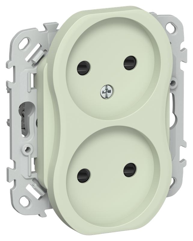 розетка 2-м сп flite рсш02-0-флп 10а без заземл. с защ. шторками механизм панг iek fi-r23-10-k92 от BTSprom.by