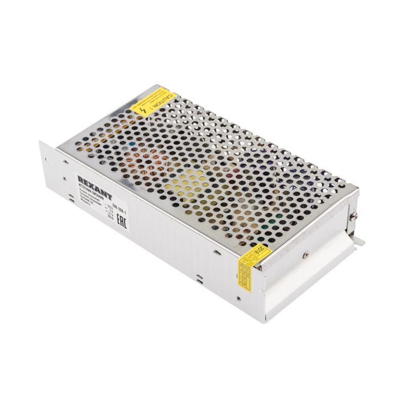  Источник питания 220В AC/12В DC 16.7A 200Вт с разъемами под винт без влагозащ. IP23 Rexant 200-200-1 фото в каталоге от BTSprom.by