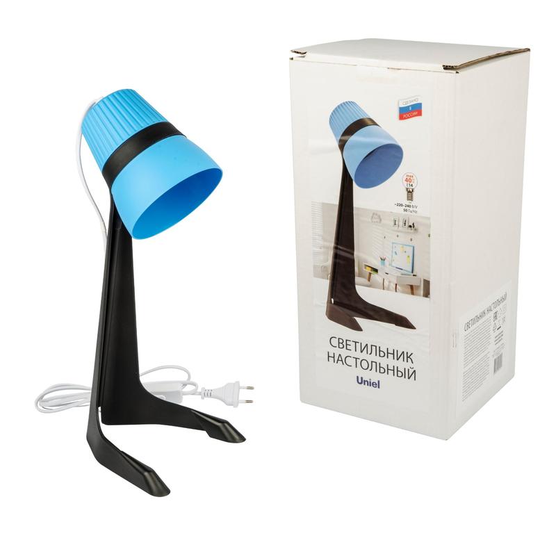 светильник ulo-k22 d/e14/a black/blue настольный 40вт e14 механич. выкл. черн. с син. uniel ul-00009544 от BTSprom.by
