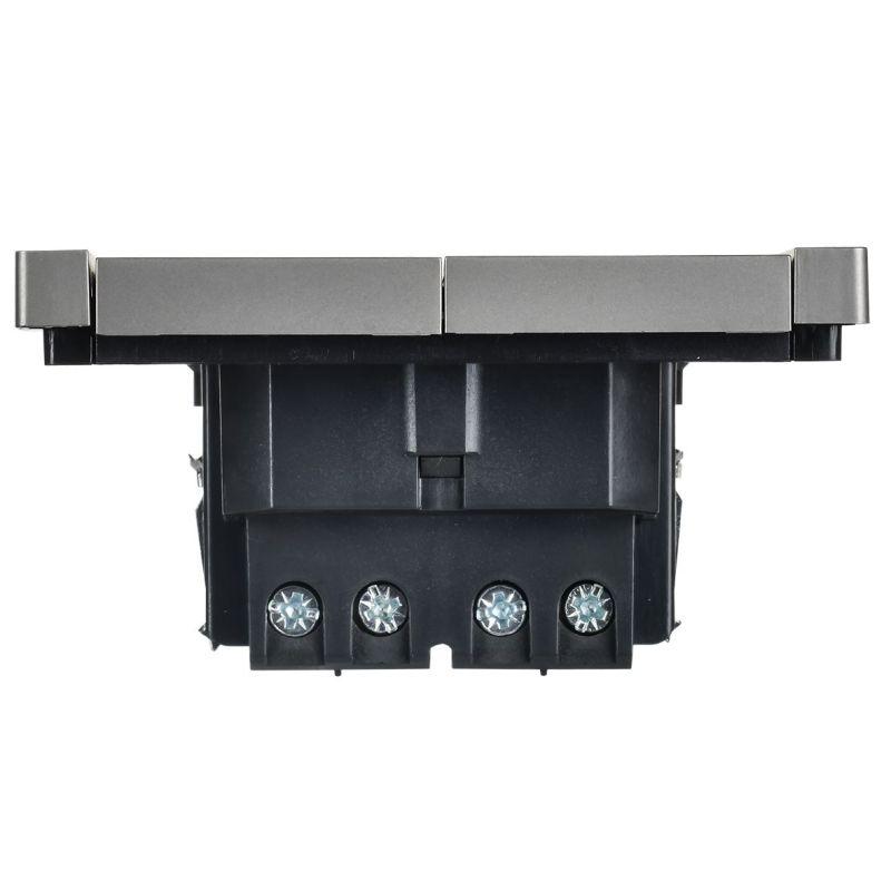  Выключатель перекрестный 2-кл. СП FORTE&PIANO 10А FP509 сталь IEK FP-V23-0-10-1-K46 фото в каталоге от BTSprom.by