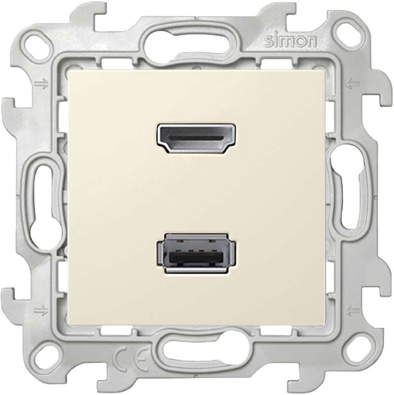 розетка hdmi + usb 2.0 2-м сп simon 24 ip20 коннектор механизм сл. кость simon 2411095-031 от BTSprom.by