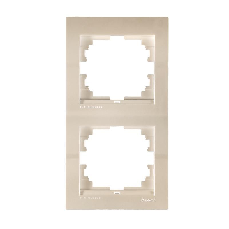 рамка 2-м deriy вертикал. жемчуж./бел. метал. lezard 702-3000-152 от BTSprom.by