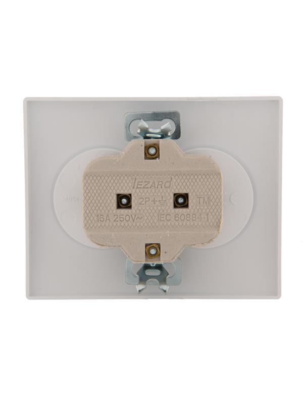  Розетка 2-м СП Karina 16А IP20 без заземл. керамика бел. LEZARD 707-0200-128 фото в каталоге от BTSprom.by