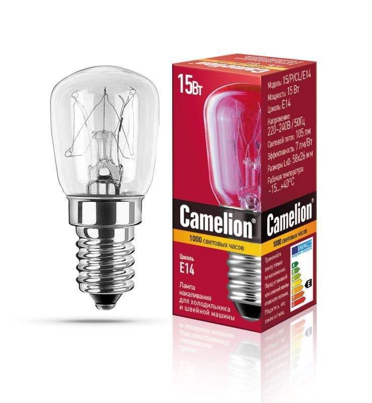 лампа накаливания mic 15/p/cl/e14 15вт e14 220-230в для холодильников и швейн. машин camelion 12116 от BTSprom.by