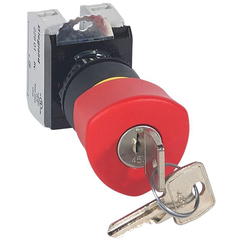 кнопка грибовидная osmoz d40мм нз+но аварийн. откл. en418 с ключом красн. leg 023727 от BTSprom.by