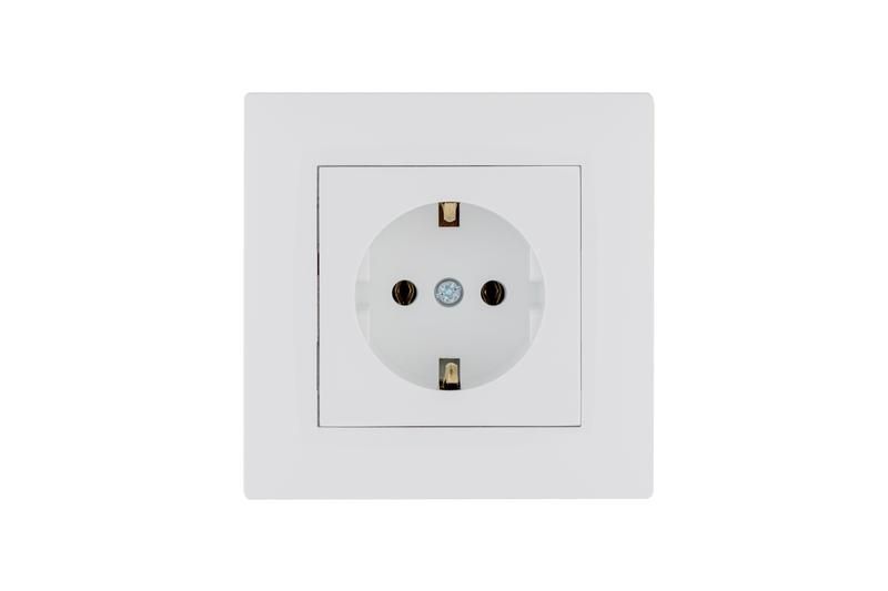 розетка 1-м керамика karea rizz с заземл. бел. makel 88001008 от BTSprom.by