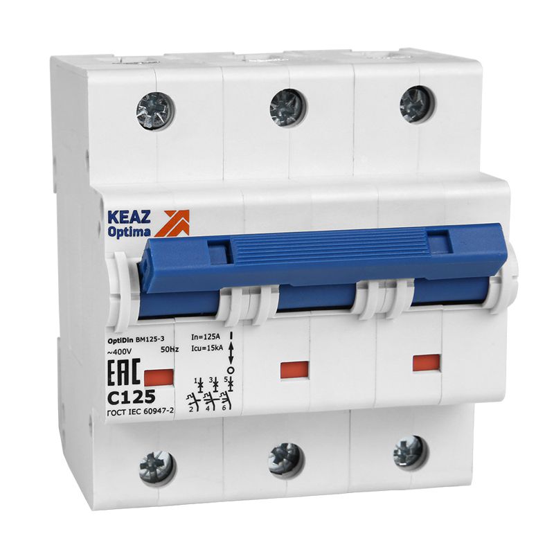 выключатель автоматический модульный 3п c 80а optidin bm125-3c80-8in-ом4-рег кэаз 408798 от BTSprom.by