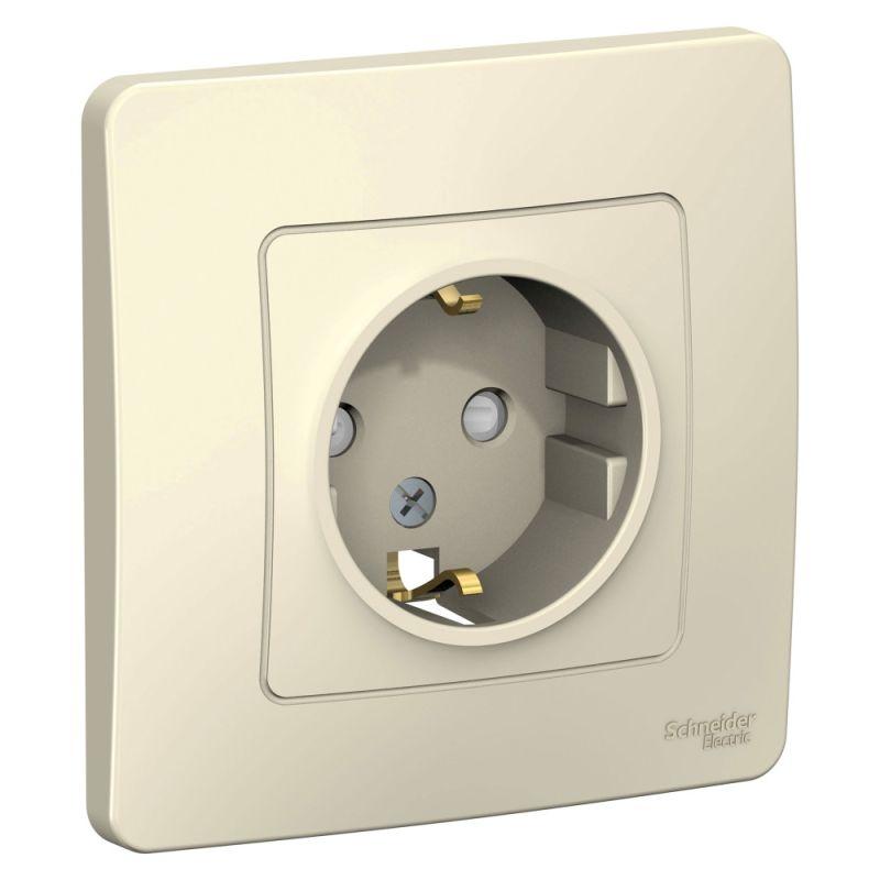 розетка 1-м сп blanca 16а ip20 250в с заземл. защ. шторки молоч. se blnrs001112 от BTSprom.by