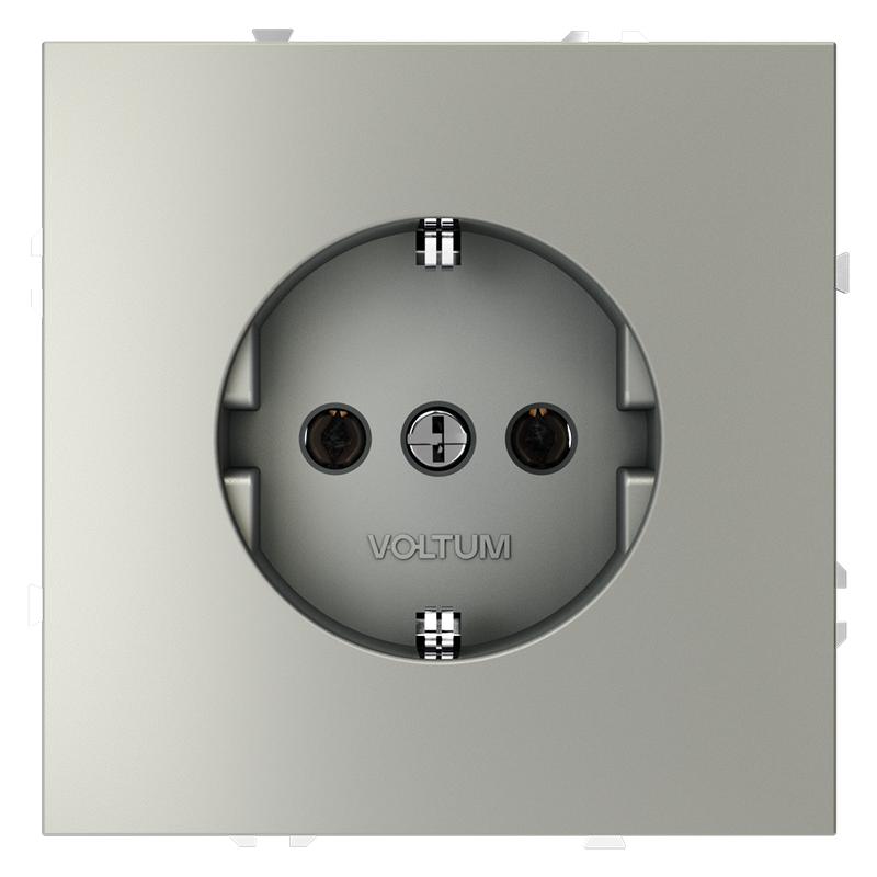 розетка 1-м сп s70 16а с заземл. механизм сталь voltum vls040105 от BTSprom.by