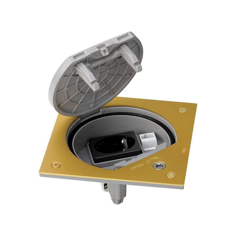 основа влагостойкая 2p+e schuko к45 с коннект. rj45 катег.5e utp ip66 с роз. с замком латунь simon kse15usec-23-71 от BTSprom.by
