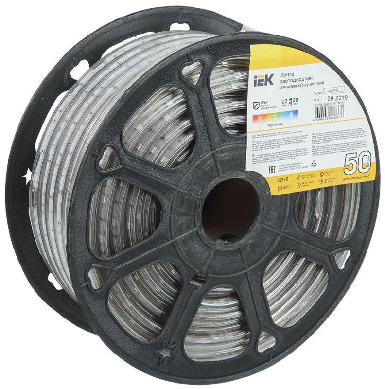лента светодиодная led lsr-5050rgb30-7.2-ip67-220в (уп.50м) iek lsr4-3-030-67-0-50 от BTSprom.by