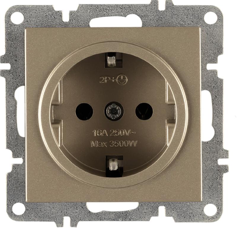 розетка 1-м с заземл. механизм lavin/karen титан arvia 50 05 2000 217 от BTSprom.by