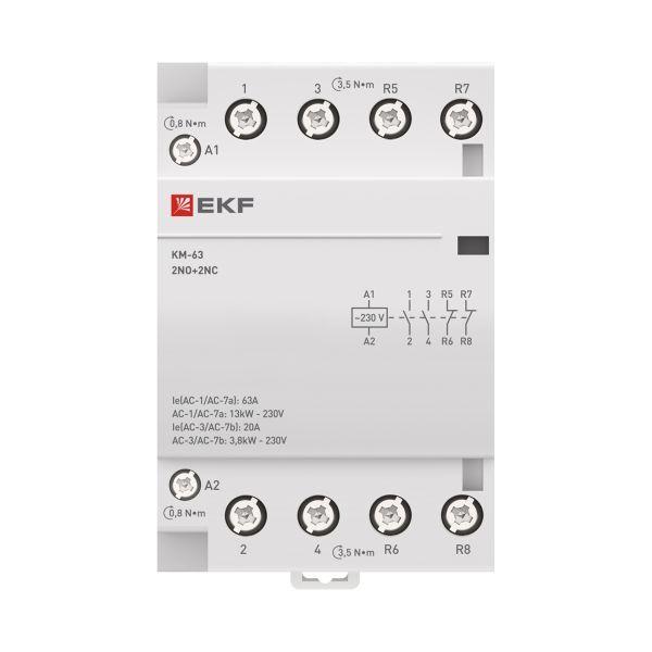  Контактор модульный КМ 63А 2NО+2NC (3 мод.) PROxima EKF km-3-63-22 фото в каталоге от BTSprom.by