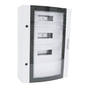 корпус щита распределительного 400х650х150мм din-рейки 45m(3х15) с глухой панелью навесной прозр. дверца из гнутого стекла метал. сер. cetinkaya pano cpd4006515supp от BTSprom.by