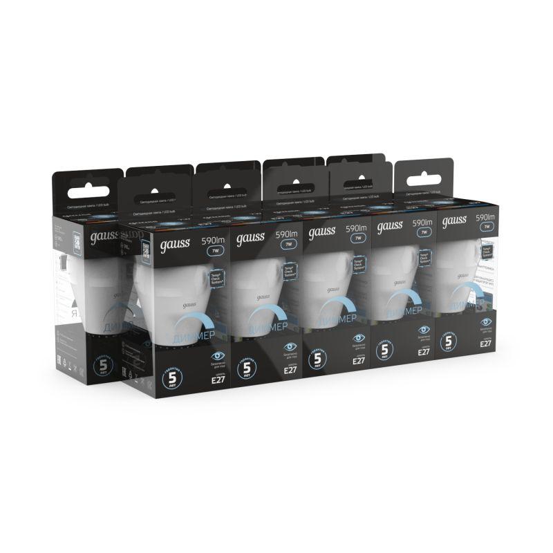 Лампа светодиодная Black 7Вт P45 шар 4100К нейтр. бел. E27 590лм диммир. GAUSS 105102207-D фото в каталоге от BTSprom.by