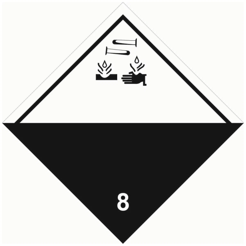 знак для маркировки опасных грузов "кл.8" 250х250мм пленка самоклеящаяся ekf an-7-08 от BTSprom.by