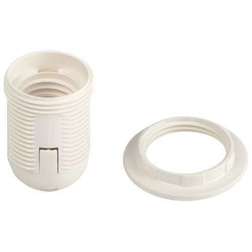 патрон e27 с кольцом без наклейки пластик бел. (уп.50шт) эра б0069199 от BTSprom.by