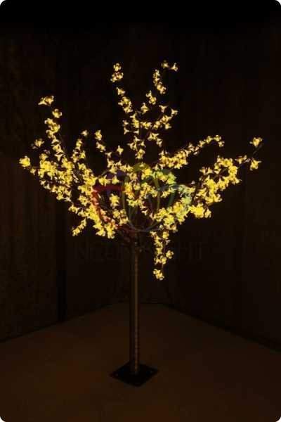 светодиодное дерево 'сакура', высота 1,5 м, диаметр кронны 1,3м, желтые диоды, ip 44, понижающий трансформатор в комплекте, neon-night от BTSprom.by