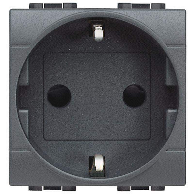 розетка 1-м сп 2мод. livinglight 16а ip20 2p+e безвинт. клеммы антрацит leg btc l4141an от BTSprom.by