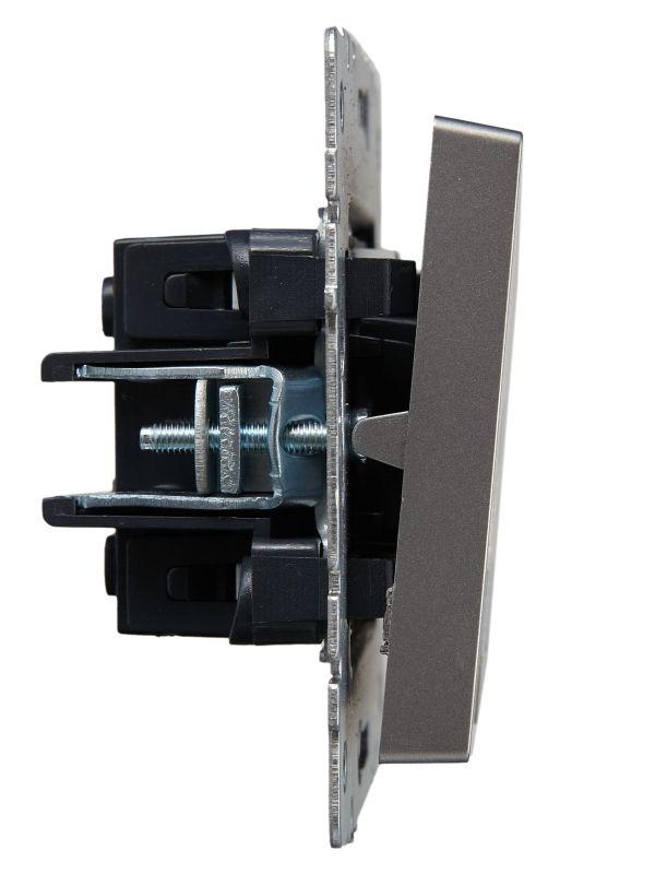  Выключатель 2-кл. СП BRITE ВС10-2-1-БрС 10А с индик. механизм сталь IEK BR-V20-1-10-K46 фото в каталоге от BTSprom.by