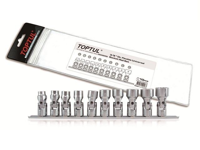 набор головок 3/8" 10-19мм шарнирных 10предм. на подвесе toptul gaag1004 от BTSprom.by