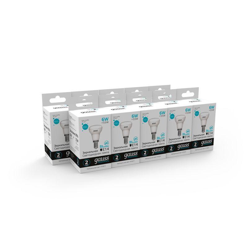 Лампа светодиодная Elementary 6Вт R50 рефлектор 4100К нейтр. бел. E14 450лм GAUSS 63126 фото в каталоге от BTSprom.by