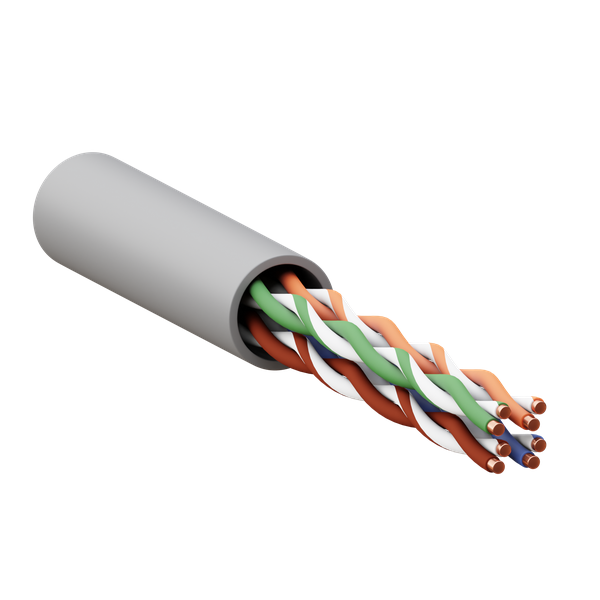 кабель витая пара u/utp кат.5e 4 пары 24 awg solid lszh нг(а)-hf сер. teracom pro ekf trp-5eutp-04lsh-gy-in3 от BTSprom.by