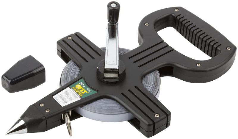  Рулетка геодезическая 50м стальная лента открытый пластик. корпус черн. FIT 17800 фото в каталоге от BTSprom.by