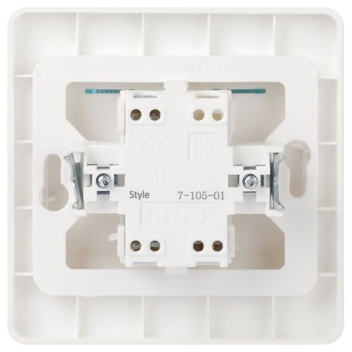  Выключатель 2-кл. СП Style 7-105-01 10А IP20 250В с подсветкой бел. Intro Б0060631 фото в каталоге от BTSprom.by
