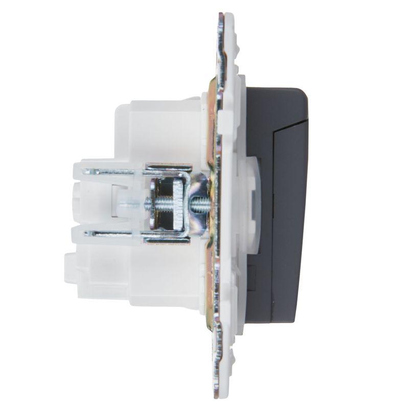  Розетка 1-м SKANDY 16А IP44 с заземл. защ. шторки с крышкой SK-R11T титан IEK SK-R16-16-44-K48 фото в каталоге от BTSprom.by