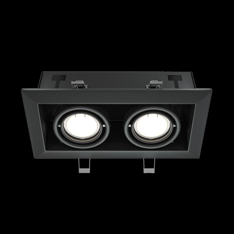  Светильник встраиваемый Metal Modern GU10 2x10Вт Maytoni DL008-2-02-B фото в каталоге от BTSprom.by