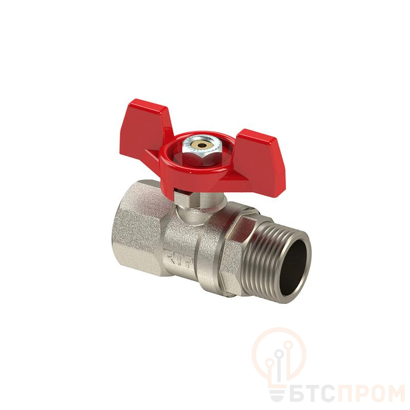 Кран шаровой ручка бабочка латунь внутр./наружн. резьба 1дюйм PN25 никель RTP 25824 фото в каталоге от BTSprom.by  Кран шаровой ручка бабочка латунь внутр./наружн. резьба 1дюйм PN25 никель RTP 25824 фото в каталоге от BTSprom.by