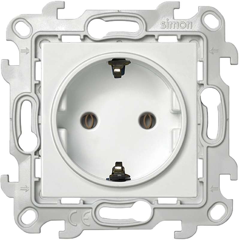 розетка 1-м сп simon 24 16а ip20 2p+e schuko без защ. шторок механизм бел. simon 2450434-030 от BTSprom.by